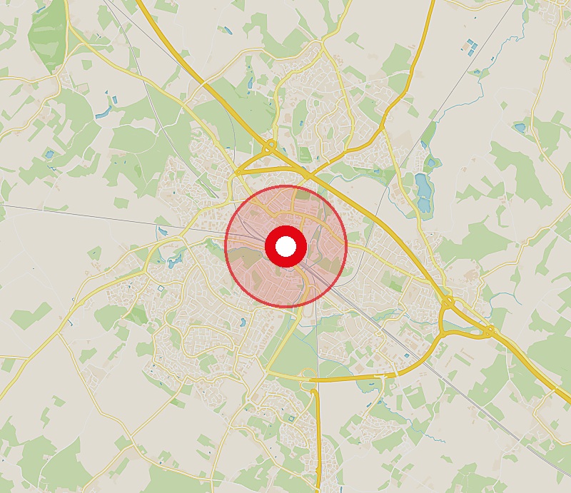 Map of the lesson coverage area without place-name labels